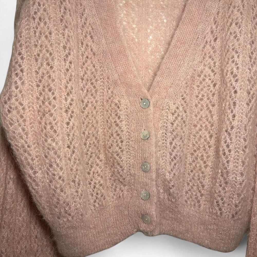 Free People Amelia Cardi Mauve Moon – Soft Girl Indie Knit (Size Small) - Picture 6 of 7